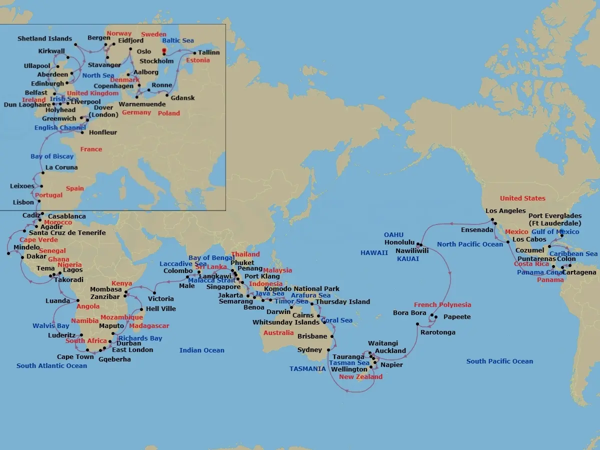 Itinerary schematic diagram