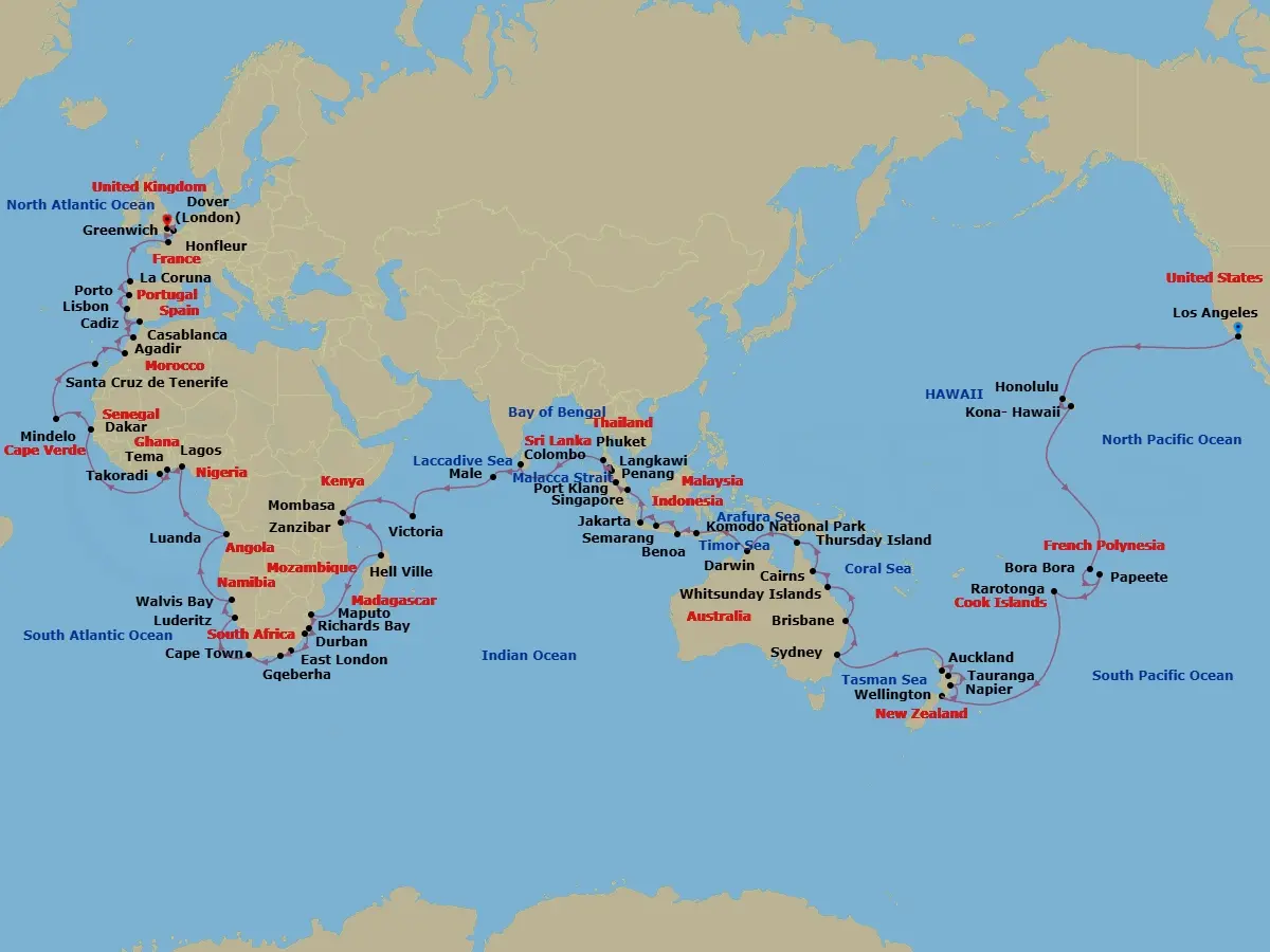 Itinerary schematic diagram