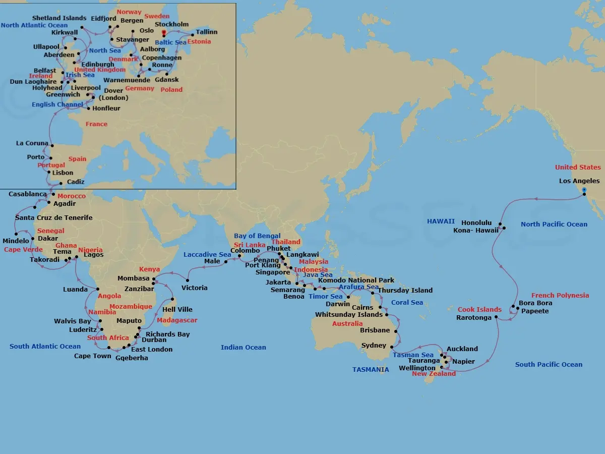 Itinerary schematic diagram