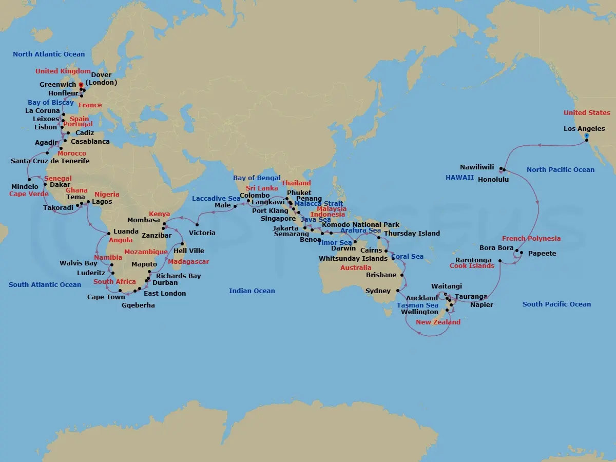 Itinerary schematic diagram