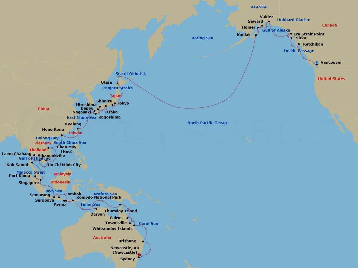 Itinerary schematic diagram