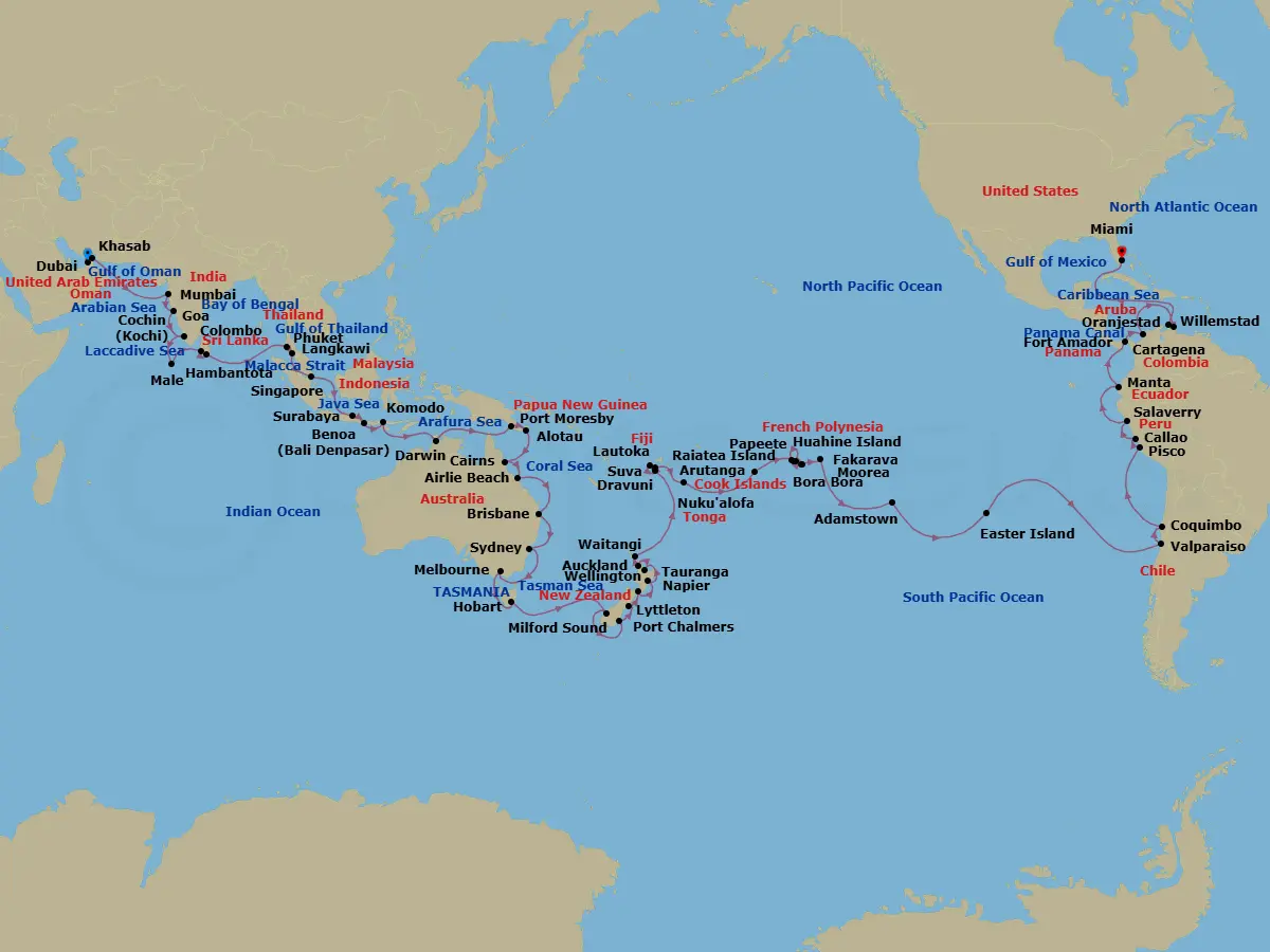 Itinerary schematic diagram