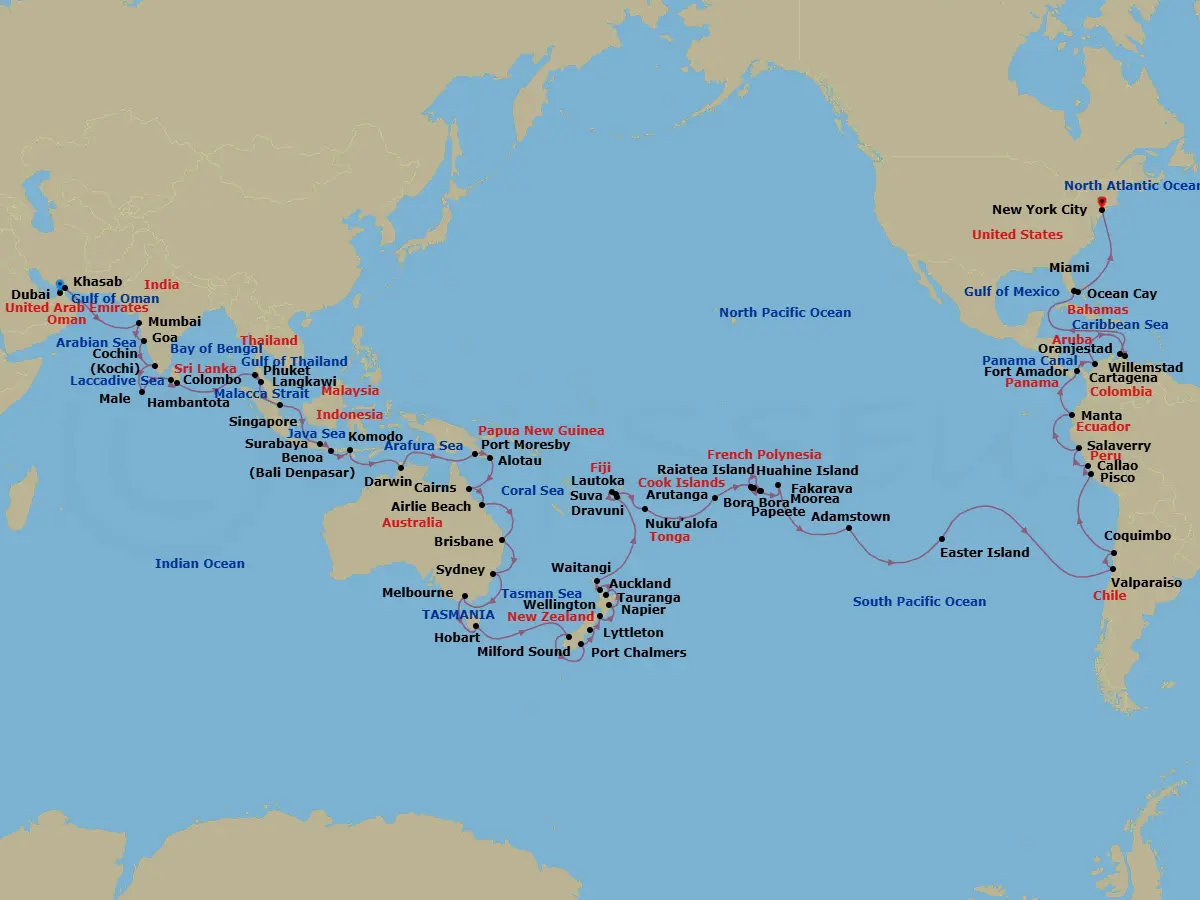 Itinerary schematic diagram