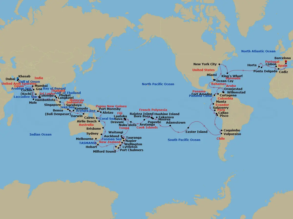 Itinerary schematic diagram