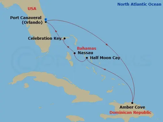 Itinerary schematic diagram