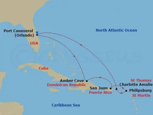 Itinerary schematic diagram