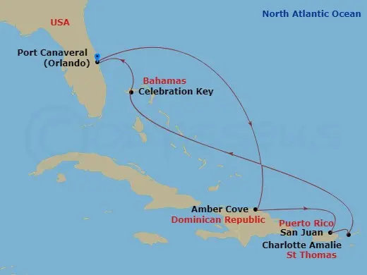 Itinerary schematic diagram