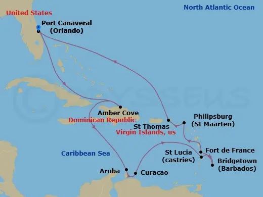 Itinerary schematic diagram