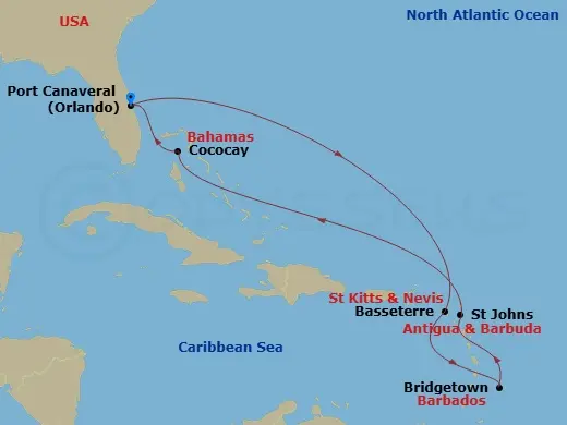 Itinerary schematic diagram
