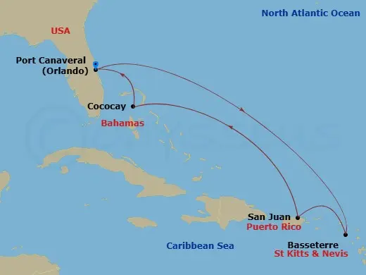 Itinerary schematic diagram