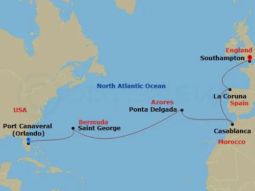 Itinerary schematic diagram