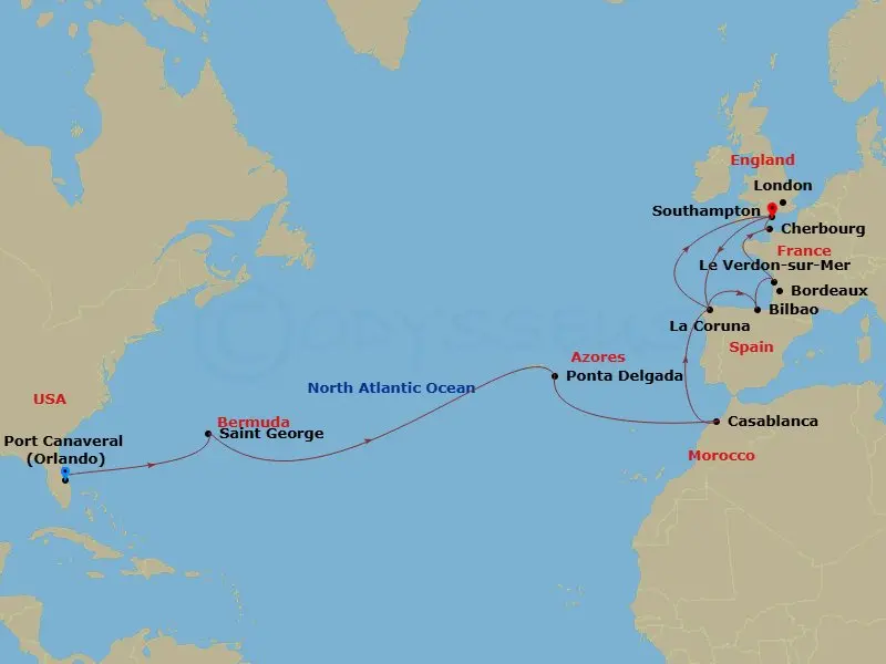 Itinerary schematic diagram
