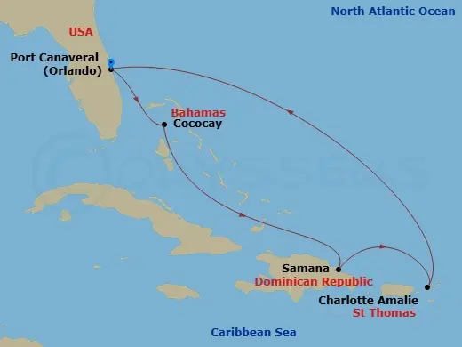 Itinerary schematic diagram