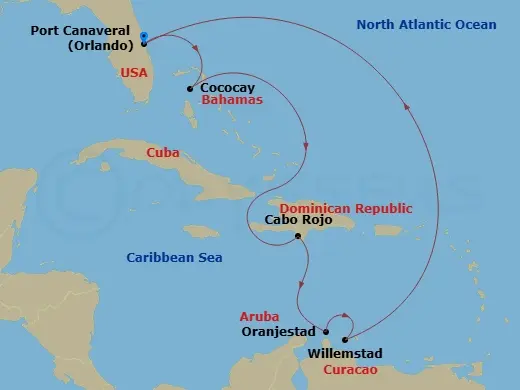 Itinerary schematic diagram
