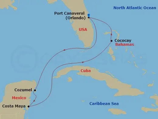 Itinerary schematic diagram