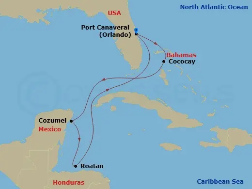 Itinerary schematic diagram