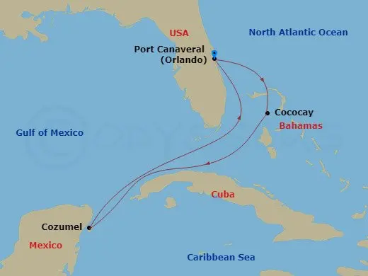 Itinerary schematic diagram