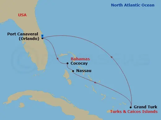 Itinerary schematic diagram