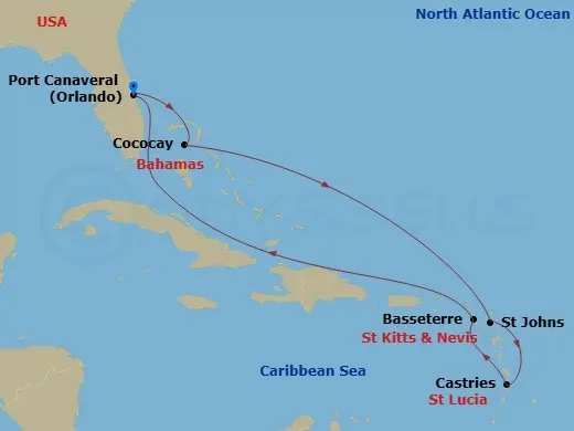 Itinerary schematic diagram