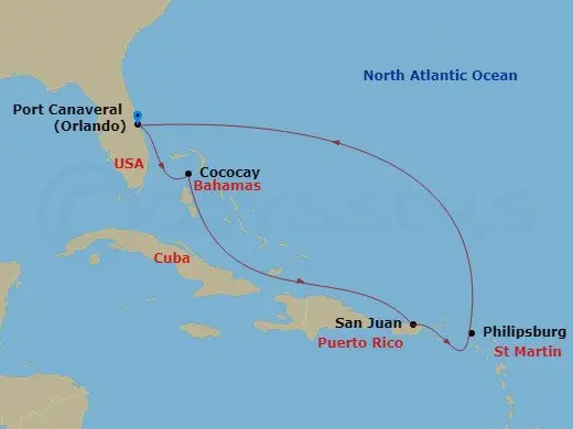 Itinerary schematic diagram