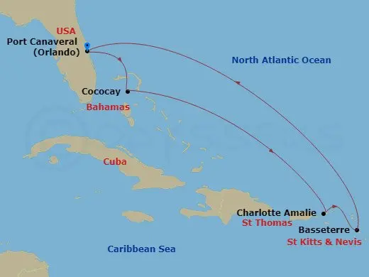 Itinerary schematic diagram