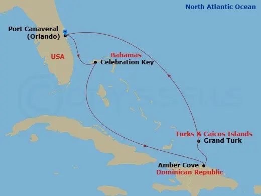 Itinerary schematic diagram