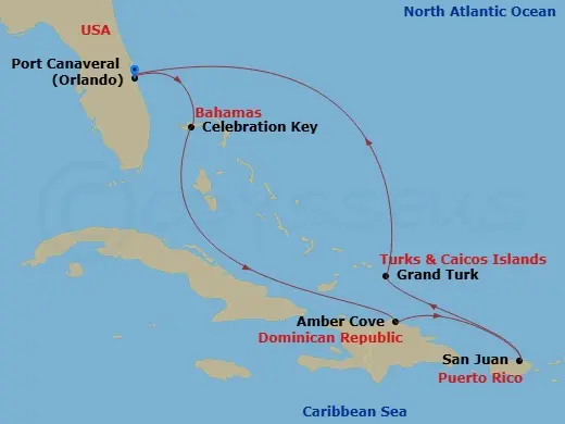 Itinerary schematic diagram