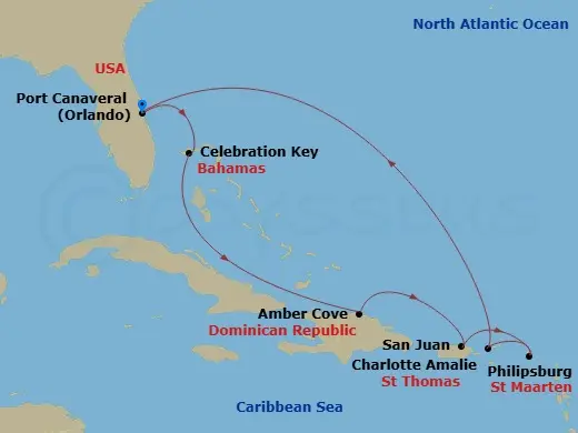Itinerary schematic diagram