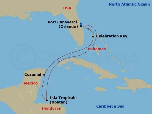 Itinerary schematic diagram