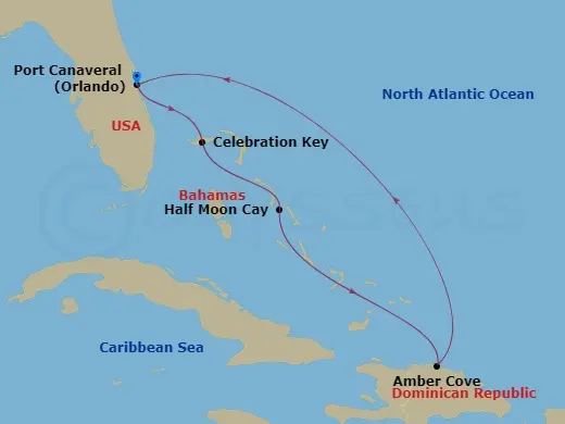Itinerary schematic diagram