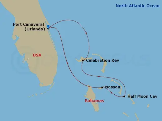 Itinerary schematic diagram