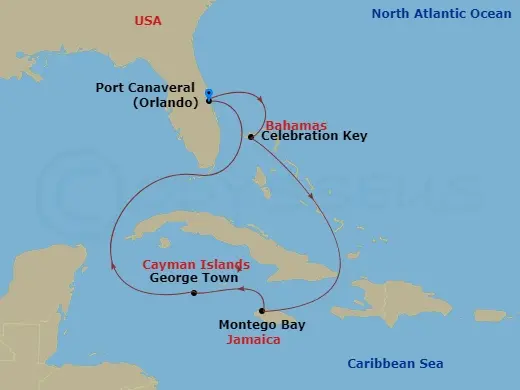 Itinerary schematic diagram