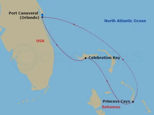 Itinerary schematic diagram