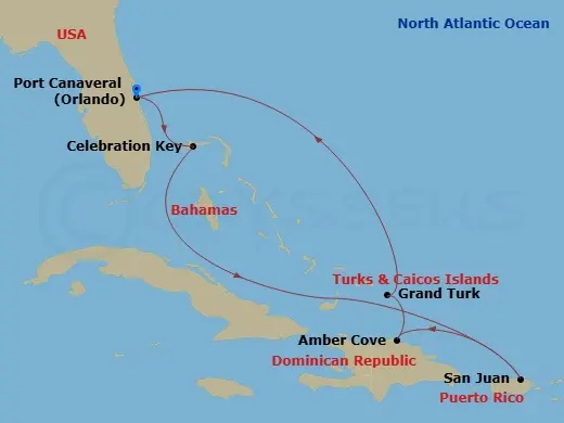 Itinerary schematic diagram