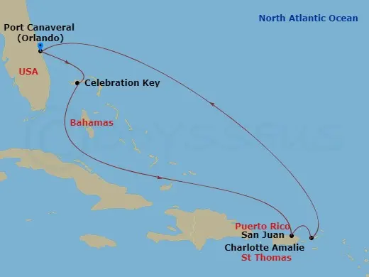 Itinerary schematic diagram