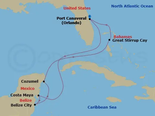 Itinerary schematic diagram