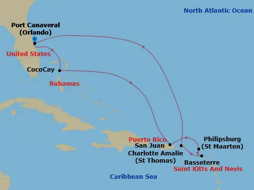 Itinerary schematic diagram