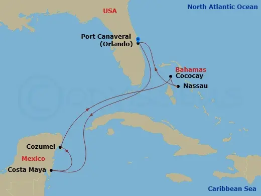 Itinerary schematic diagram