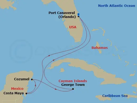 Itinerary schematic diagram