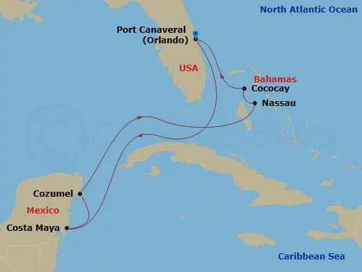 Itinerary schematic diagram
