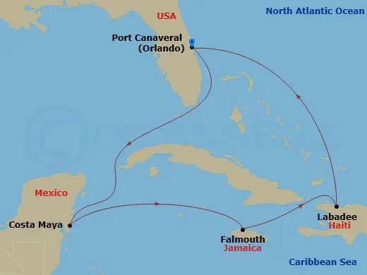 Itinerary schematic diagram