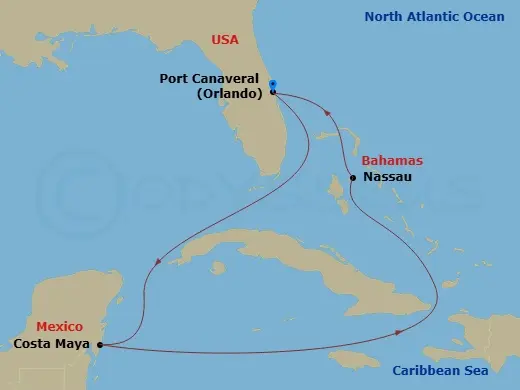 Itinerary schematic diagram