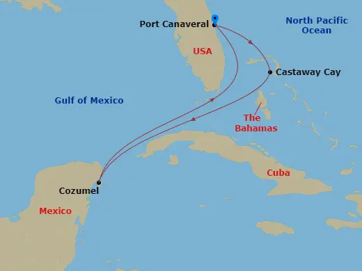 Itinerary schematic diagram