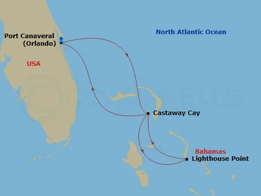Itinerary schematic diagram