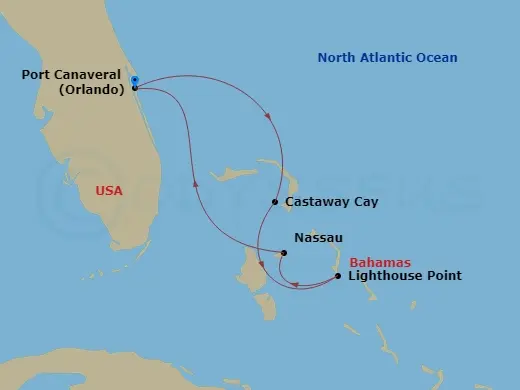 Itinerary schematic diagram
