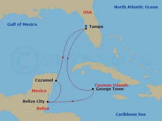 Itinerary schematic diagram