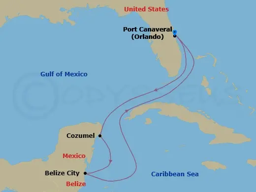 Itinerary schematic diagram