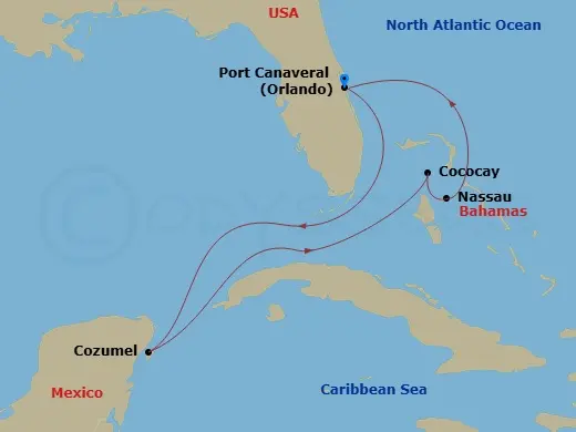Itinerary schematic diagram