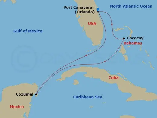 Itinerary schematic diagram