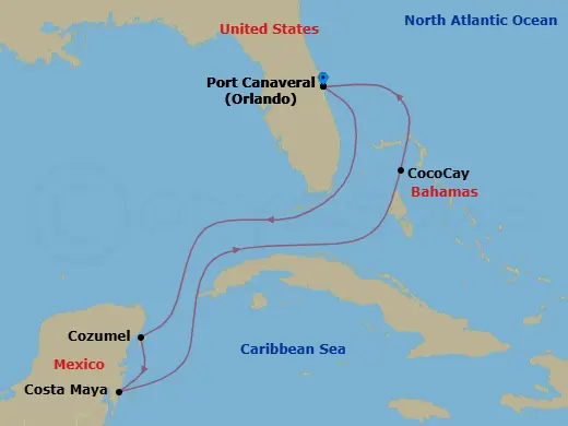 Itinerary schematic diagram